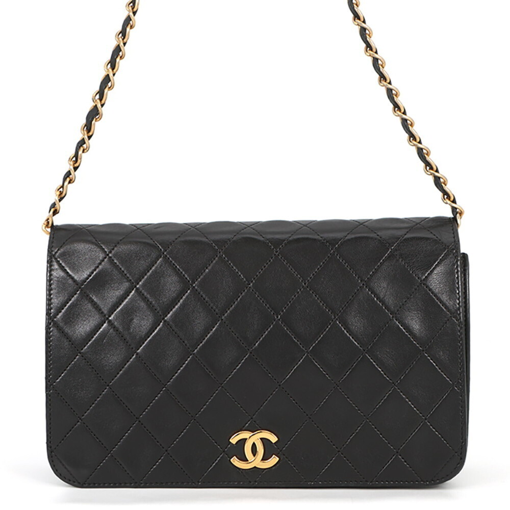 Chanel Chain Shoulder Bag, Matelassé, Coco Mark, Lambskin, CHANEL Handbag, Bl...